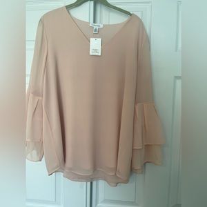 Calvin Klein peach ladies blouse size L
